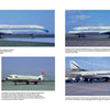 Four classic jet airliners, including the S.E. 210 Caravelle, are shown parked at airports under clear skies with ground equipment, capturing their historic role in aviation. Published by Schiffer Publishing, Ltd.