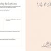The On the Bright Side Sticker Journal by Schiffer Publishing, Ltd. includes Relationship Reflections prompts on the left and a Notes & Sketches page with a floral illustration—ideal for personalizing your creative planning.