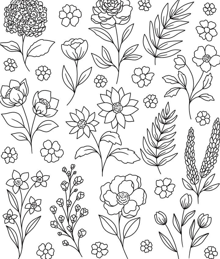 On the Bright Side Coloring Book - Flower and Leaves Pattern