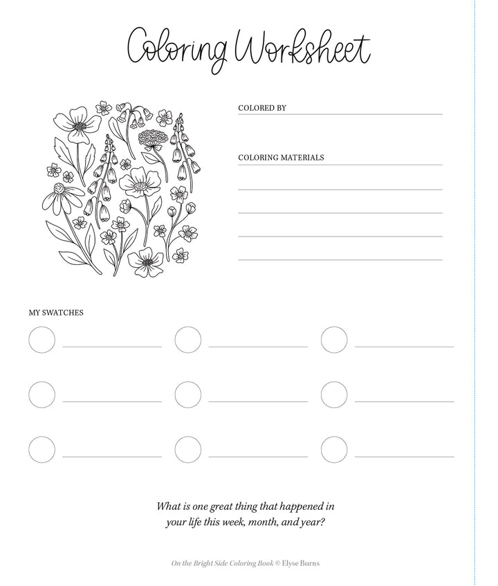 On the Bright Side Coloring Book - Coloring Worksheet
