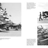A wartime black-and-white image from Schiffer Publishing, Ltd. shows a vintage carrier deck busy with sailors and WWII-era F8F Bearcats, plus two inset photos of neatly parked planes, evoking a historic military aviation scene.