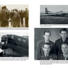 A collage from "Flying Fortress Gunner" by Schiffer Publishing, Ltd. shows WWII-era 8th Air Force airmen receiving medals, a portrait of four crew members, and B-17 bomber scenes with captions for each photo.