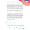 A vibrant watercolor splash fills the top right of a page titled Find Your Flow by Schiffer Publishing, Ltd., evoking abstract art. Below, insightful text invites reflection on creativity. At the bottom: "You get to be proud of your art, even if it’s only by you.