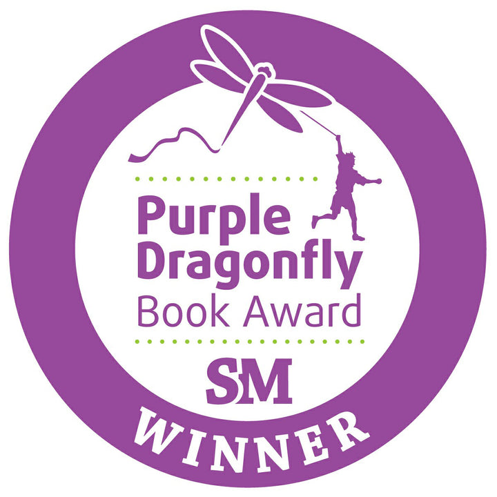 A purple and white logo inspired by confidence for kids, perfect for "Maia and the Very Tall Wall" from Schiffer Publishing, Ltd.