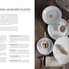 A flat lay of white and neutral-toned plates, bowls, and textured props arranged on gray—perfect inspiration for prop styling in "Styling Beyond Instagram" by Schiffer Publishing, Ltd.