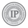 A silver Independent Publisher Book Award medal featuring "IP" and "Recognizing Excellence in Independent Publishing"—a prestigious honor for The 50 State Fossils by Schiffer Publishing, Ltd.