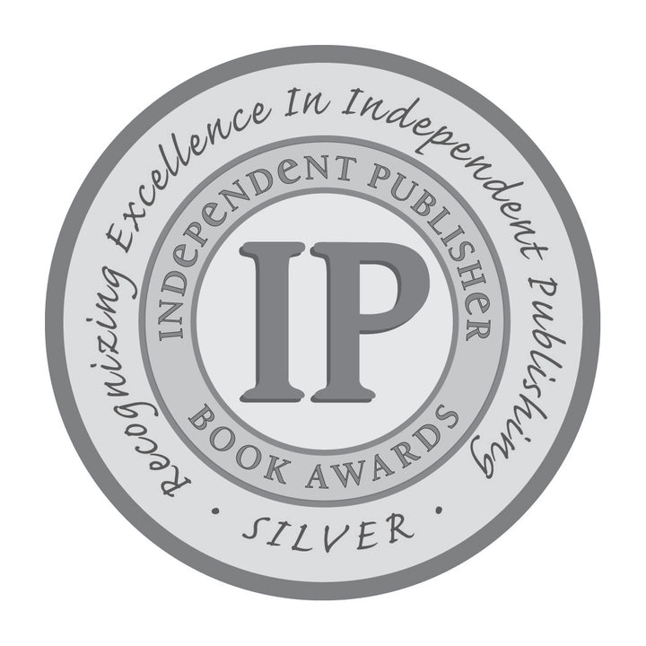 A silver Independent Publisher Book Award medal featuring "IP" and "Recognizing Excellence in Independent Publishing"—a prestigious honor for The 50 State Fossils by Schiffer Publishing, Ltd.
